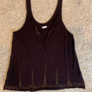 Brown glitter tank top